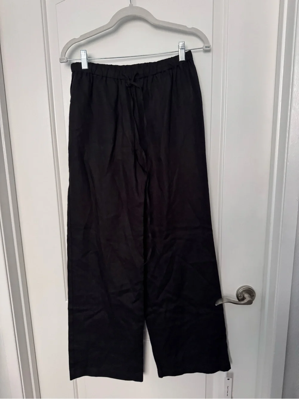 Reformation Olina Linen Pant in Black